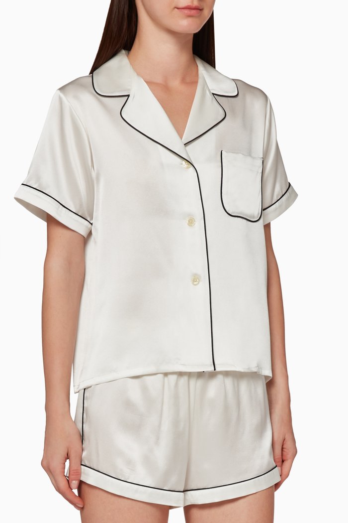 Katelyn Silk Top, White