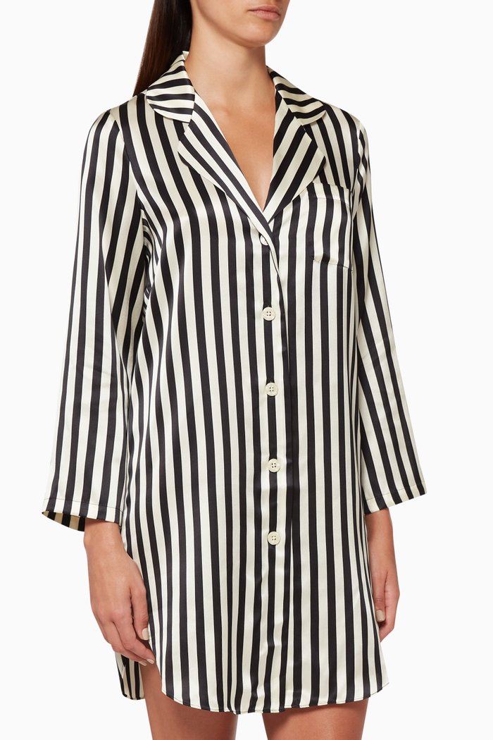 

Jillian Silk Night Shirt, Black