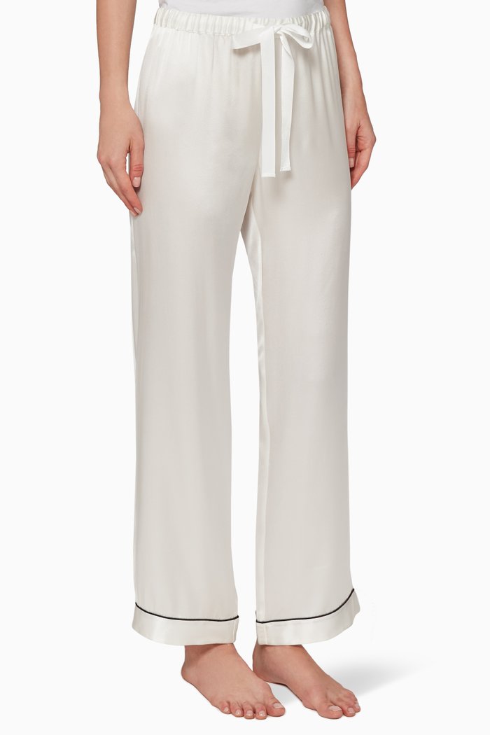 

Chantal Silk Pants, White