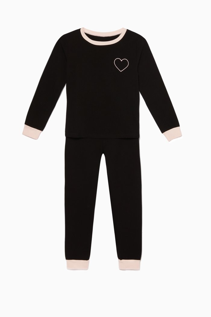

Lulu Loveheart Pyjama Set, Black