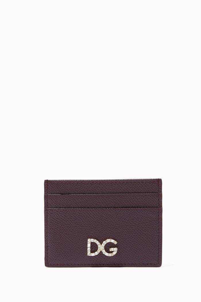 

DG Card Case in Dauphine Leather, Red