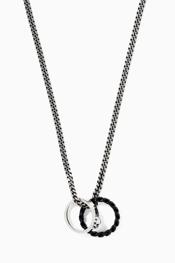 

Double Ring Necklace, Black