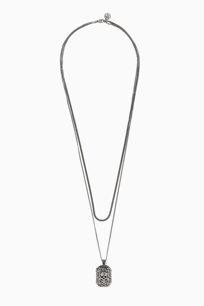 

Engraved Skull Necklace, Multicolour