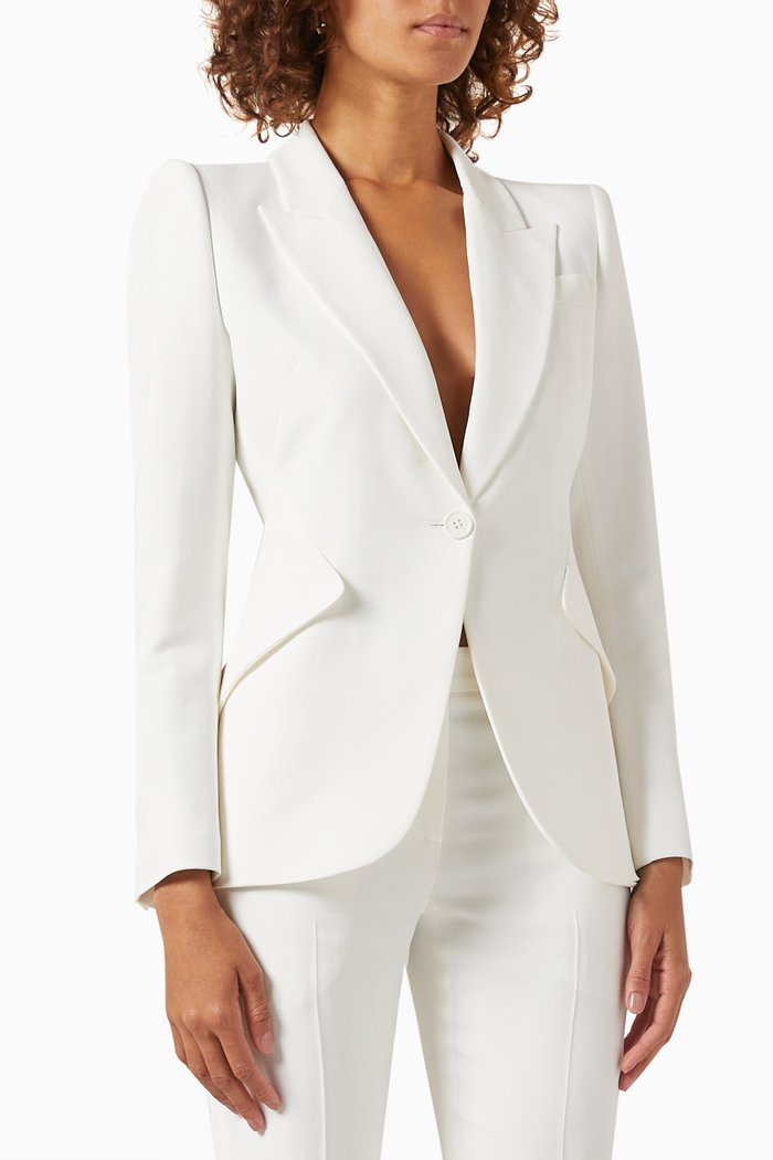 Leaf Crepe Jacket in Viscose, Neutral