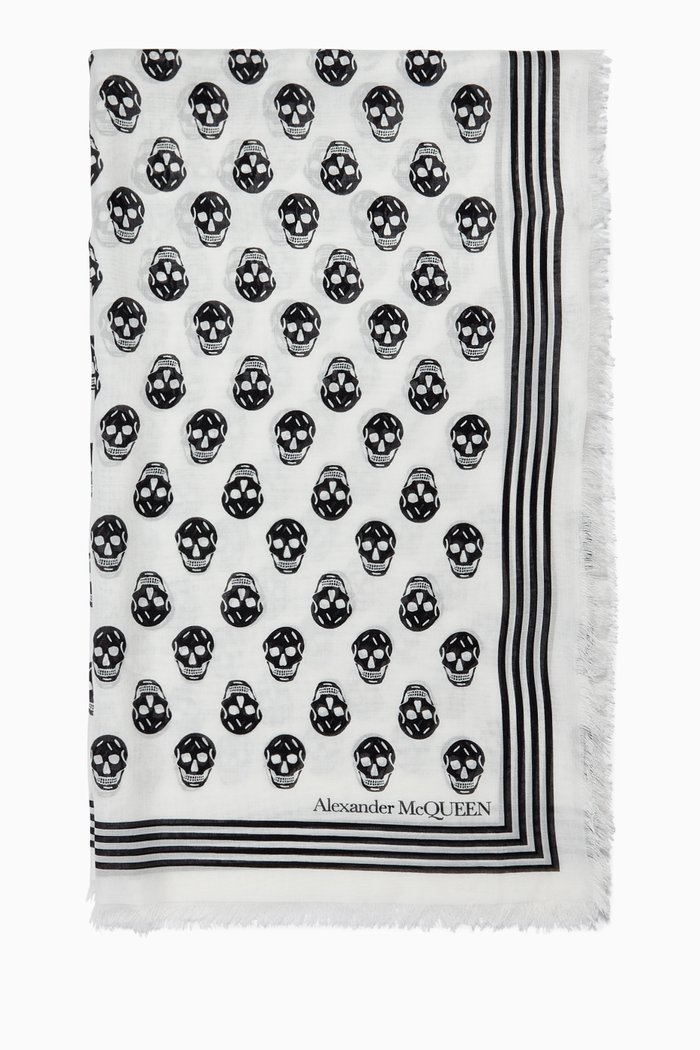

Biker Skull Modal Scarf, White
