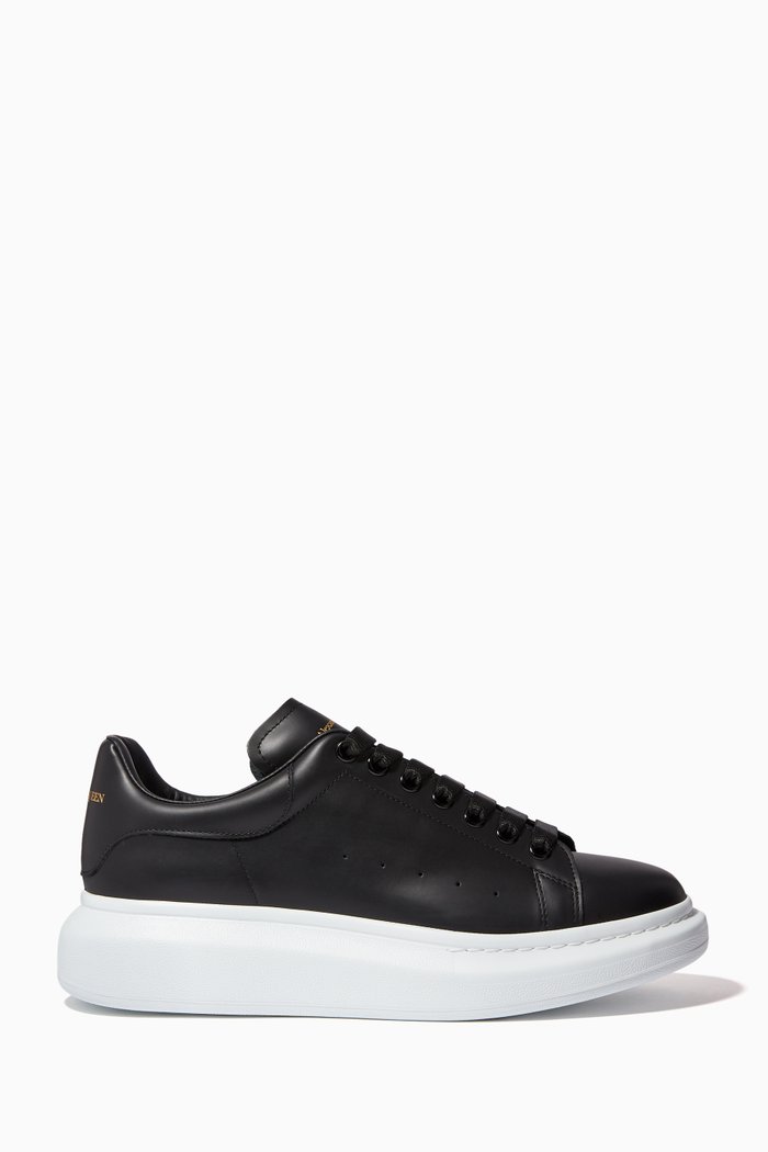 

Oversized Leather Sneakers, Black