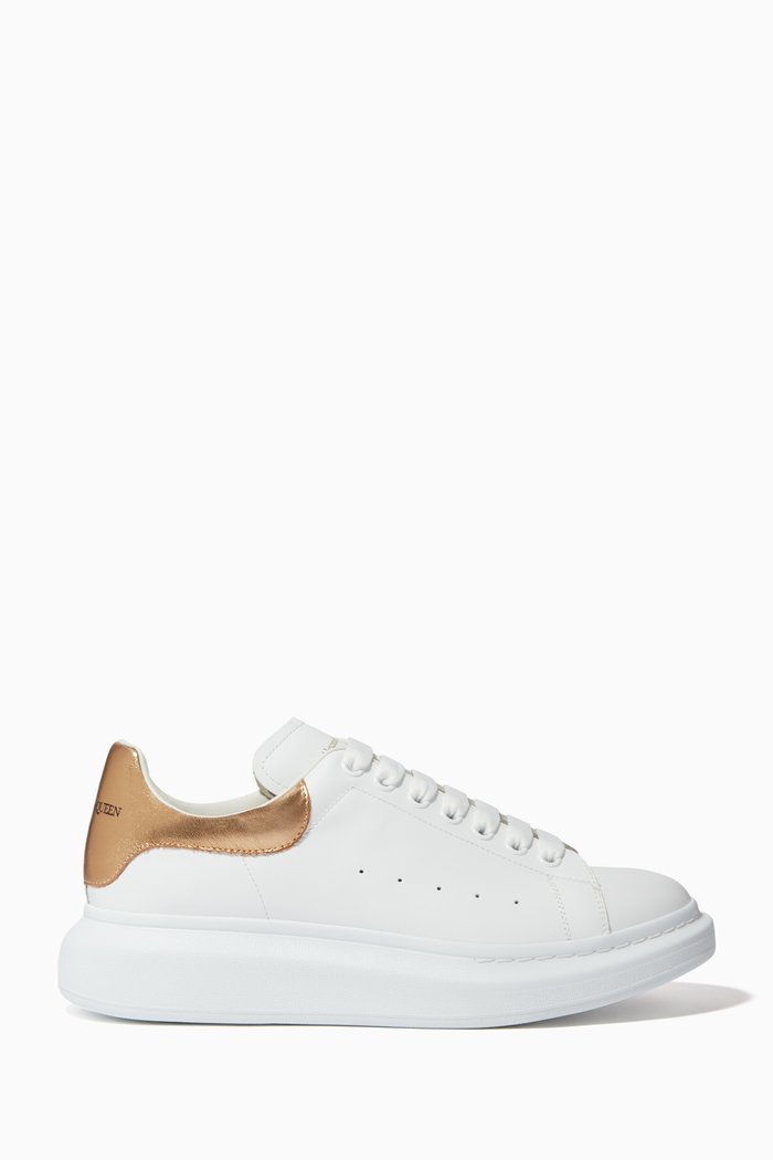 

Oversized Leather Sneakers, Gold
