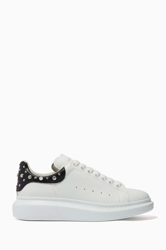 Oversized Leather Sneakers, White