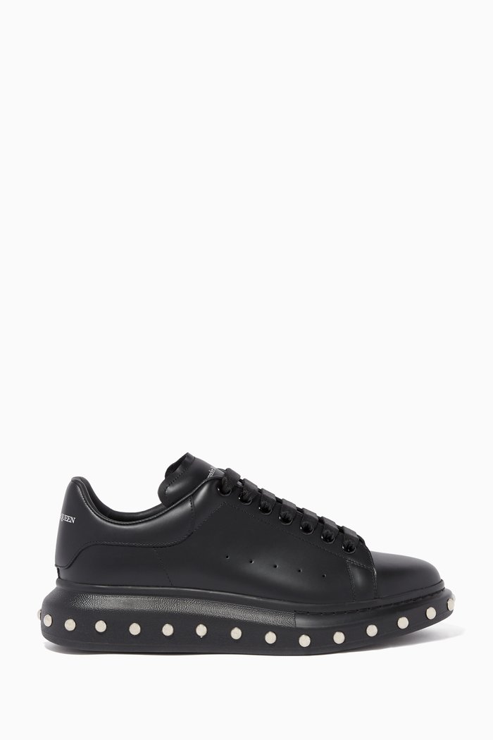 

Oversized Leather Sneakers, Black