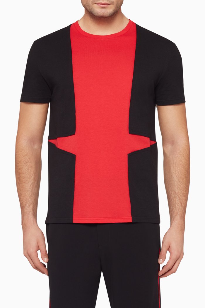 

Colour-Block Organic Cotton T-Shirt, Black