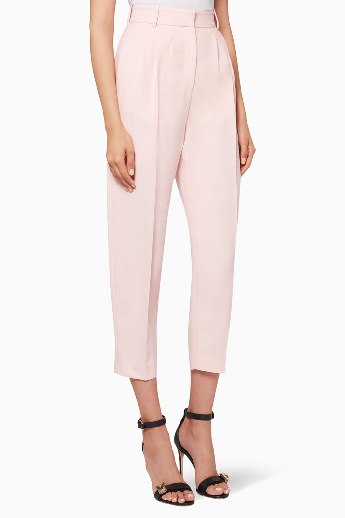 

High-Waisted Peg Pants, Pink