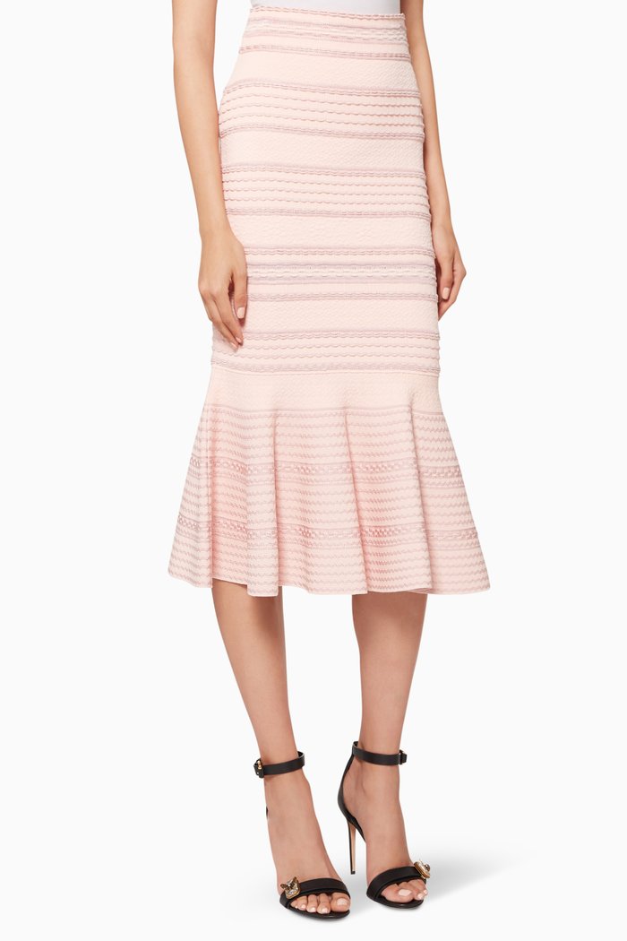 

Textured Midi Skirt, Pink