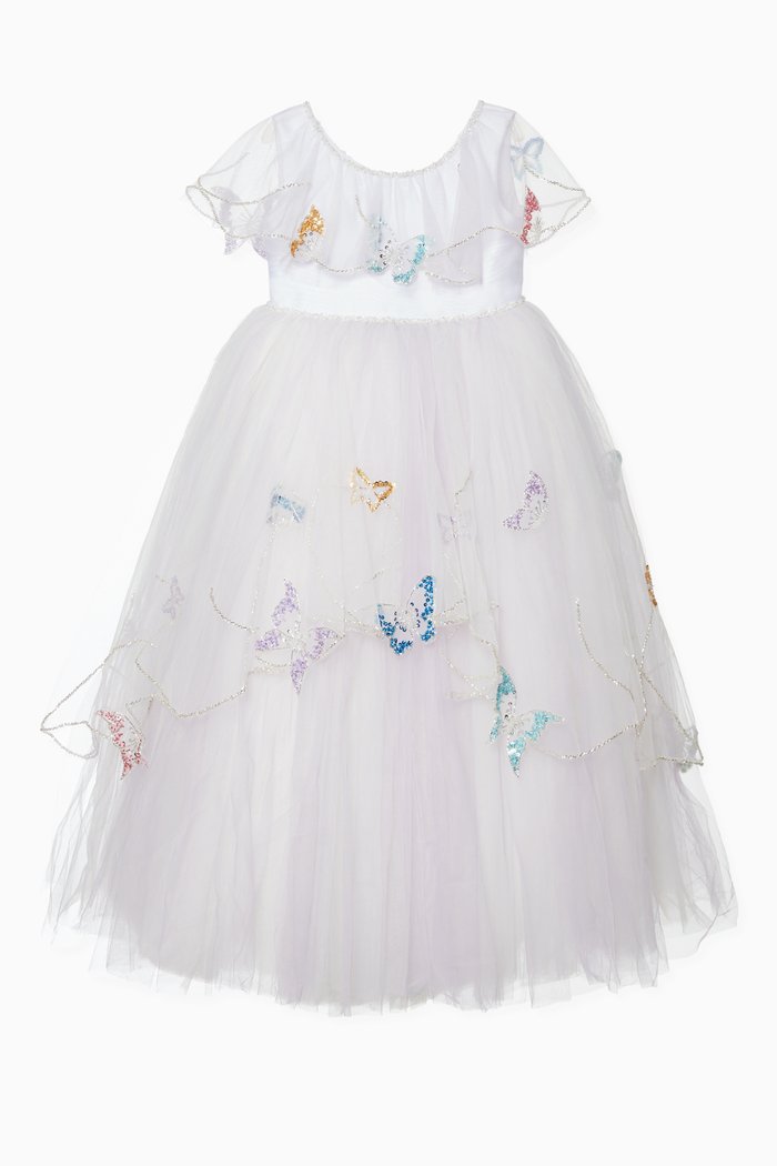

Butterfly Crystal-Embellished Tutu Dress, Purple