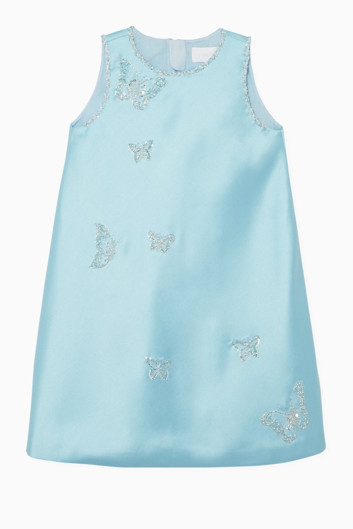 

Crystal-Embellished Sleeveless Dress, Blue
