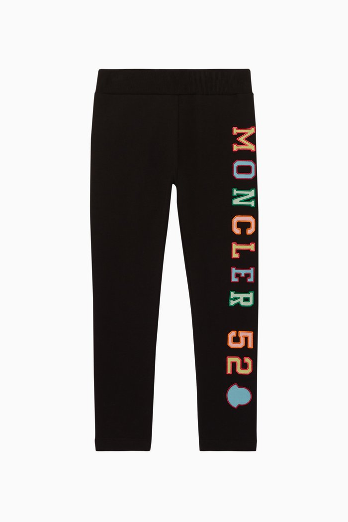 

Embroidered Logo Cotton Leggings, Black