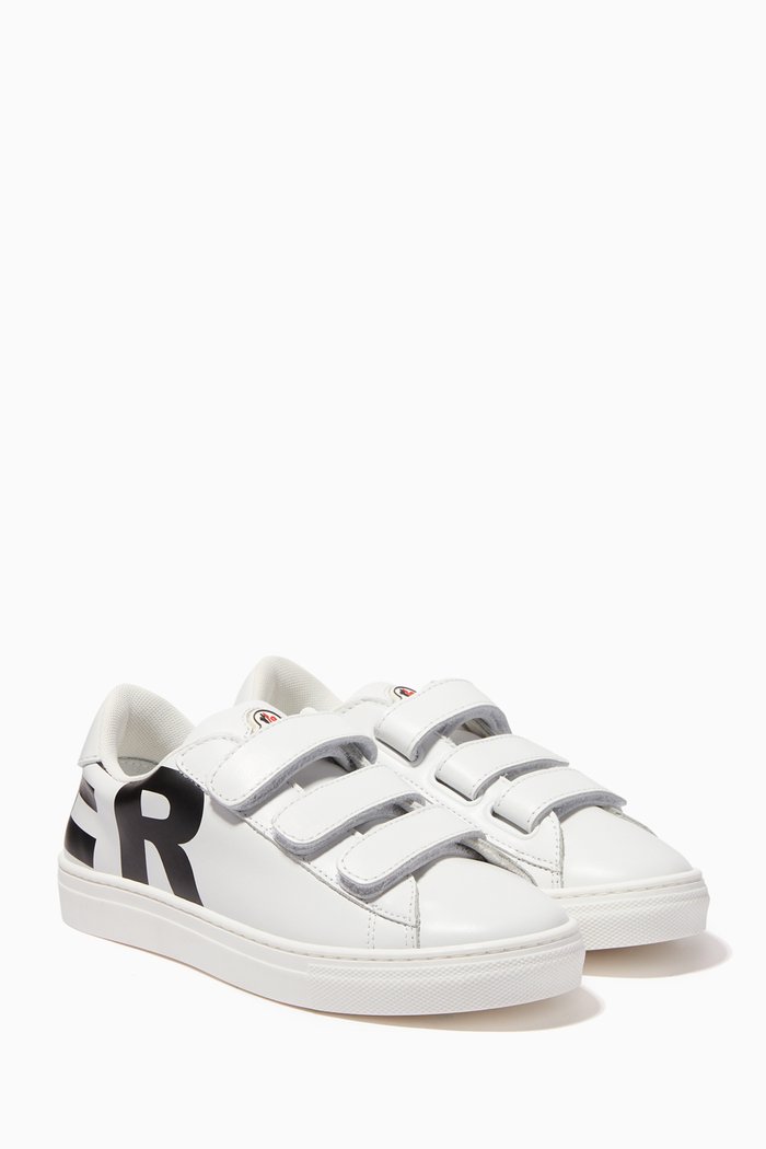 Martin Logo Print Leather Sneakers, White