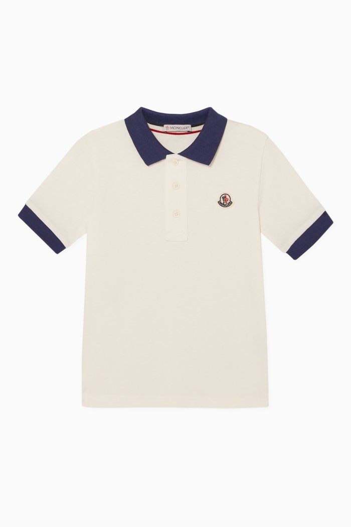 

Logo Patch Cotton Polo Shirt, White