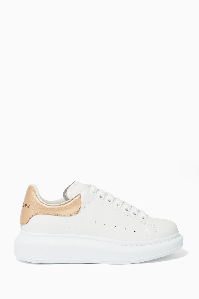 

Oversized Leather Sneakers, Gold