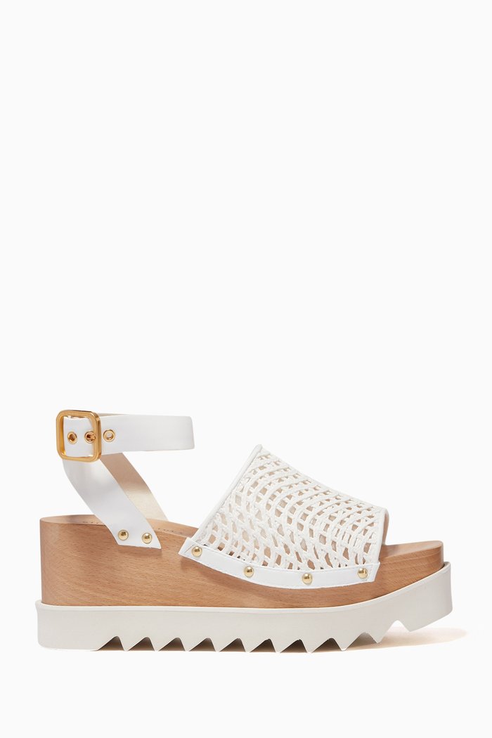 

Elyse Crochet Platform Creeper Sandals, White