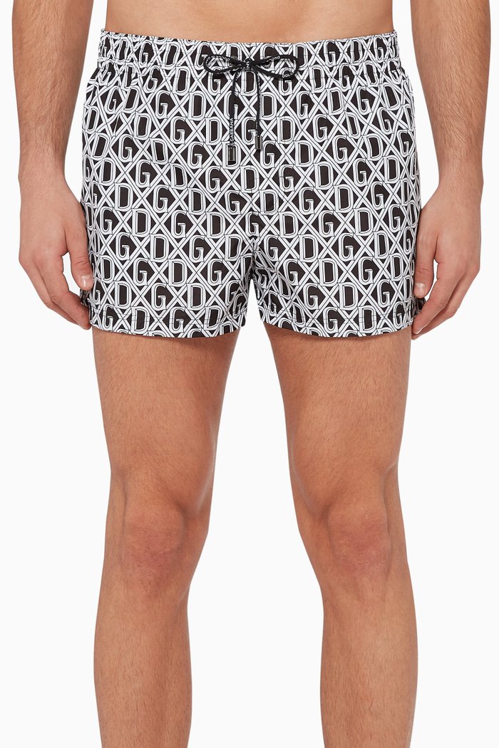 

DG DNA-Print Swim Shorts, Black