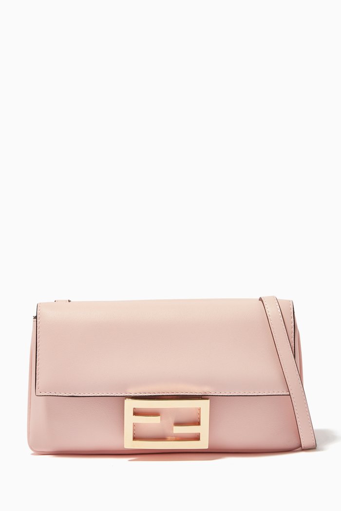 

Small Duo Baguette Leather Bag, Pink