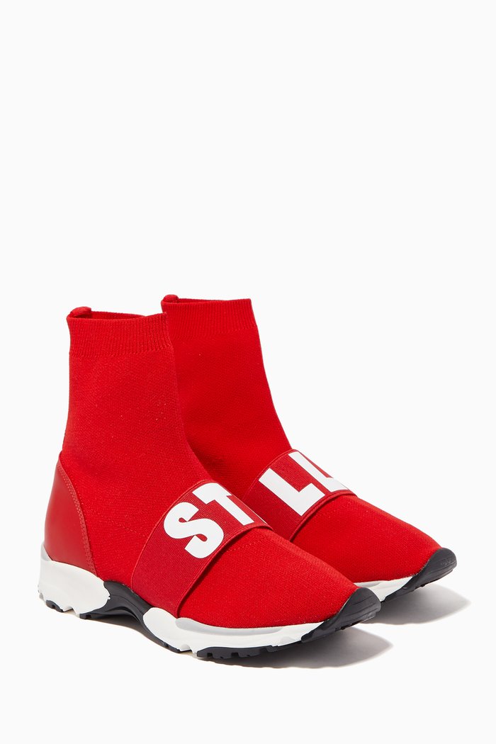 Technical Knit Sneakers, Red