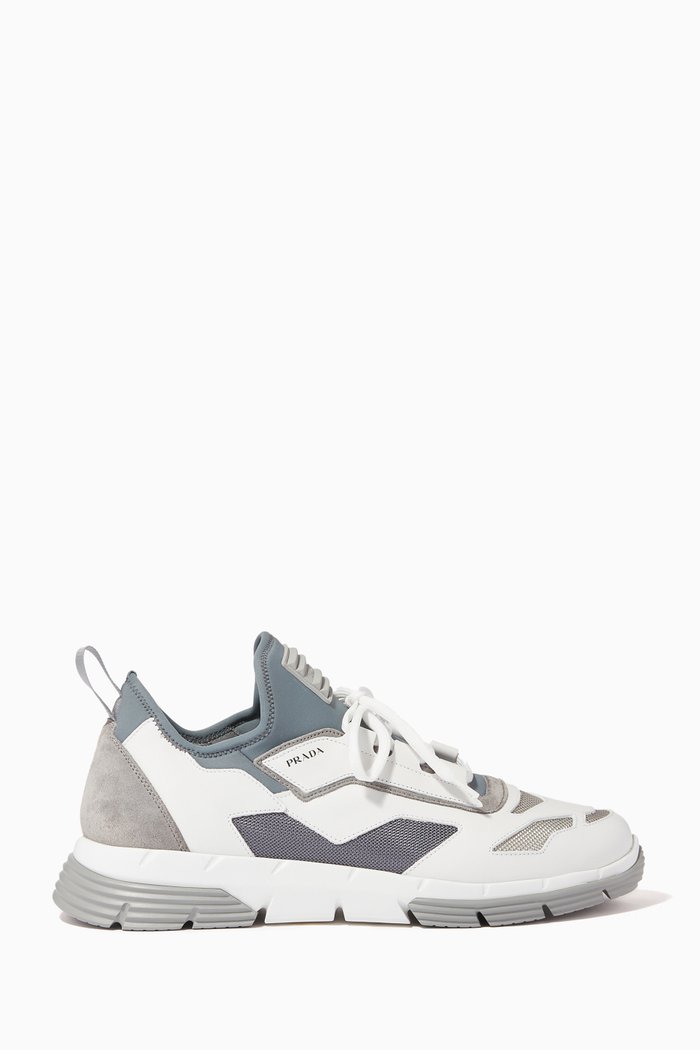 

Twist Neoprene & Leather Sneakers, White
