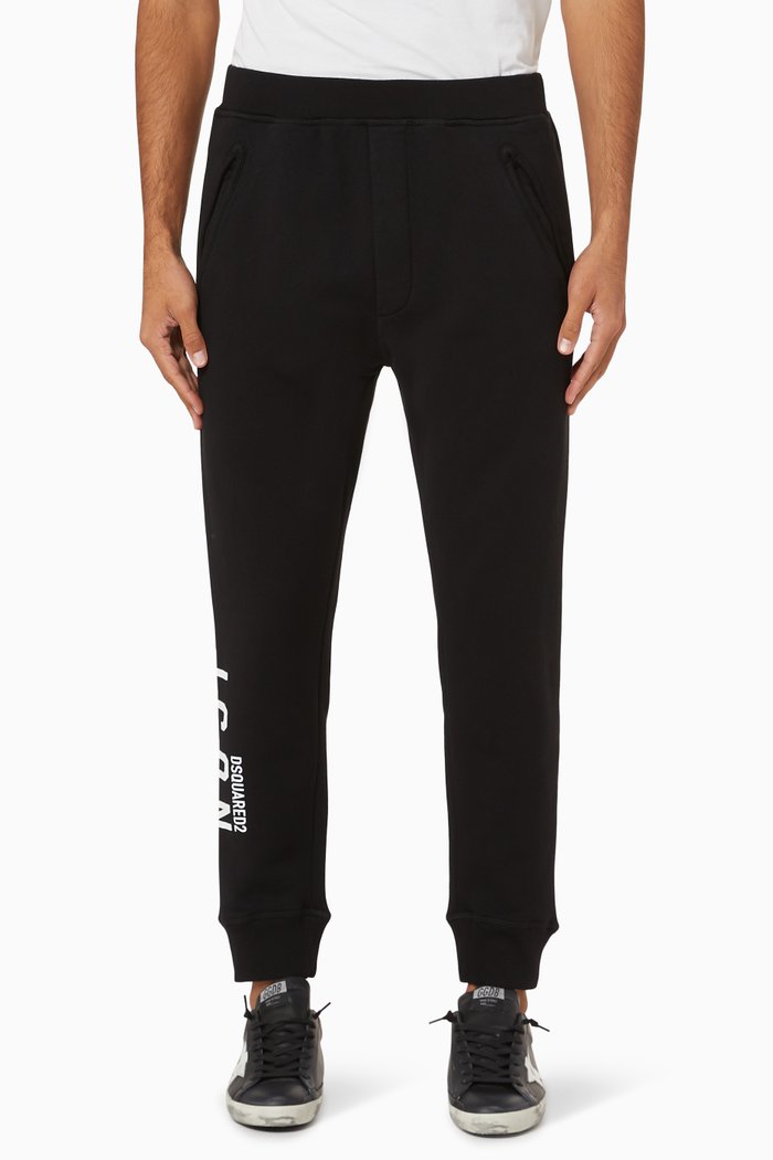 

Icon Logo Print Track Pants, Black