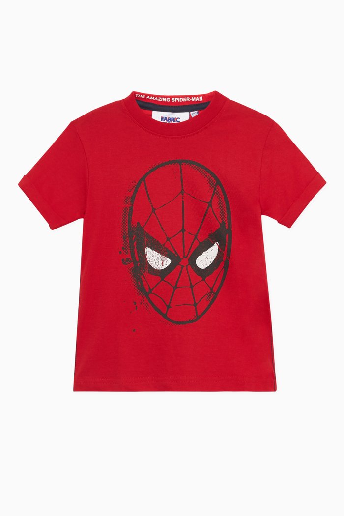

Spiderman Print Cotton T-shirt, Red