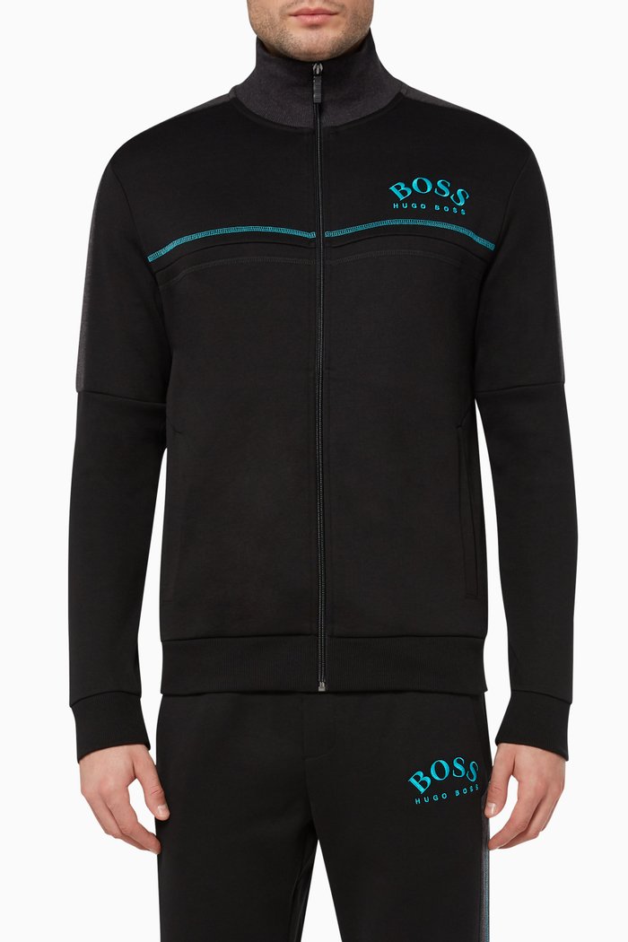 

Skaz Logo Print Track Jacket, Black