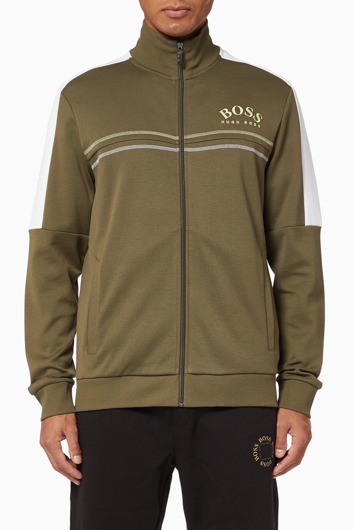 

Skaz Logo Print Track Jacket, Green
