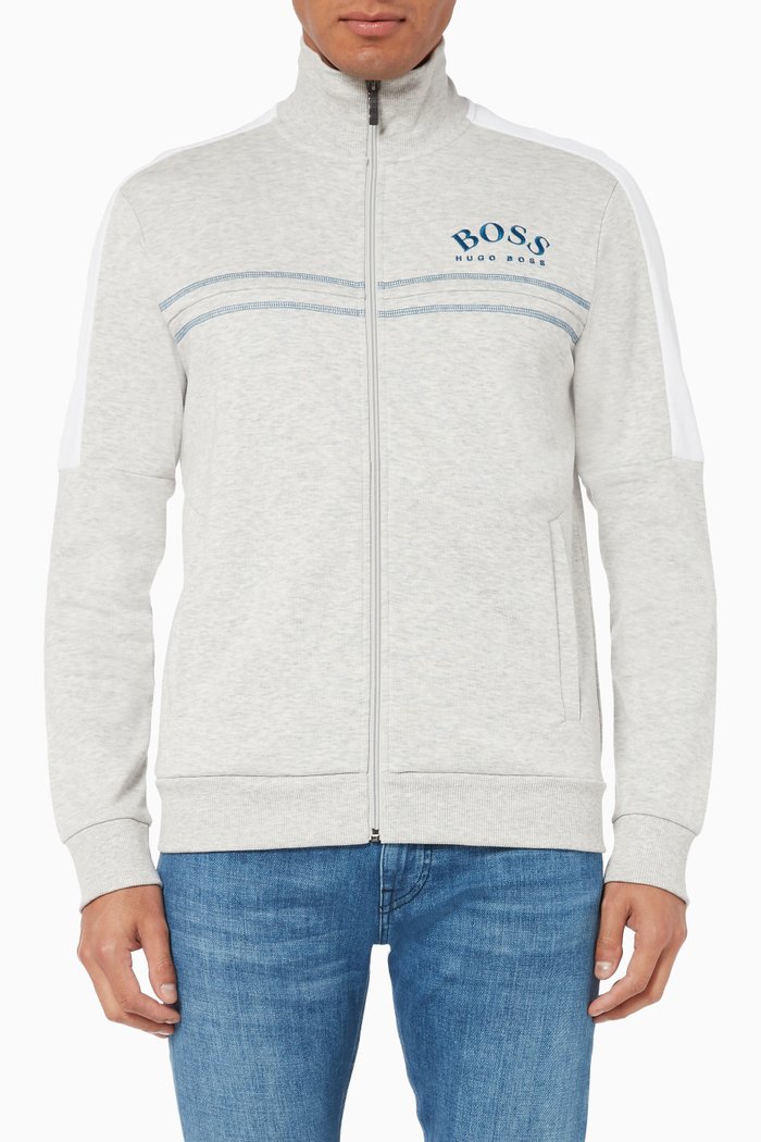 

Skaz Logo Print Track Jacket, Grey
