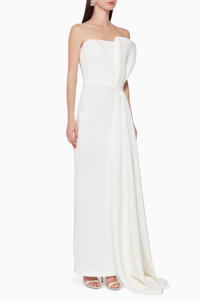 

Neoprene Bustier Gown, White