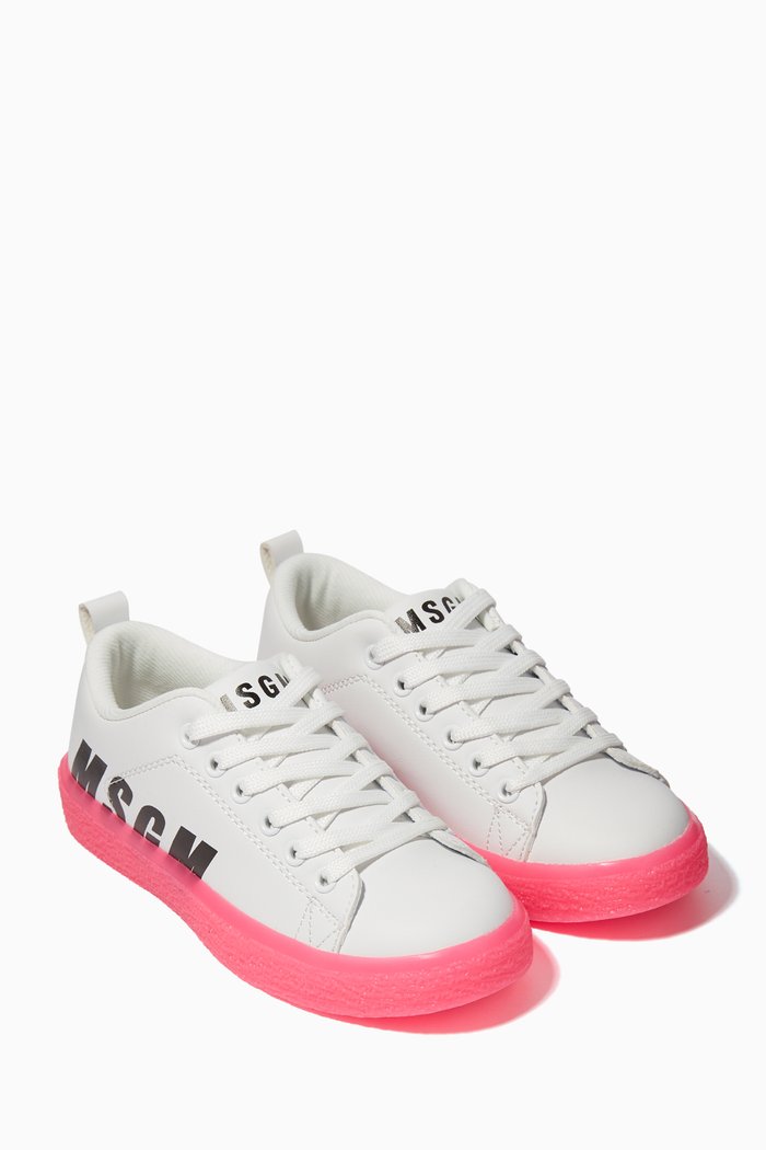 

Logo Print Platform Sneakers, White