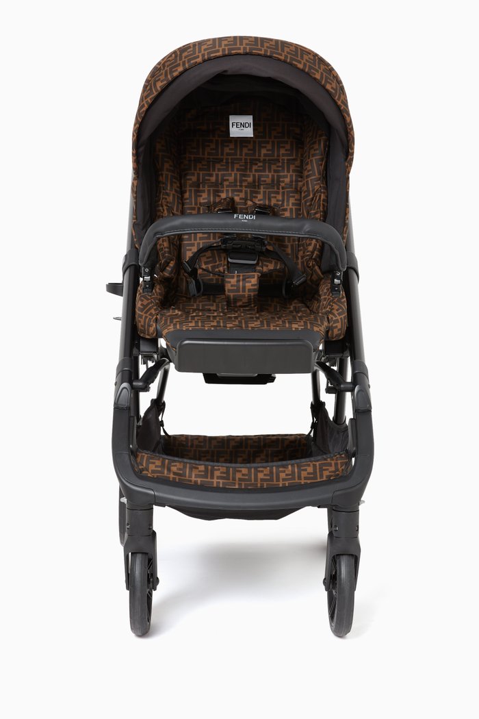 

FF Logo Reclinable Stroller, Brown