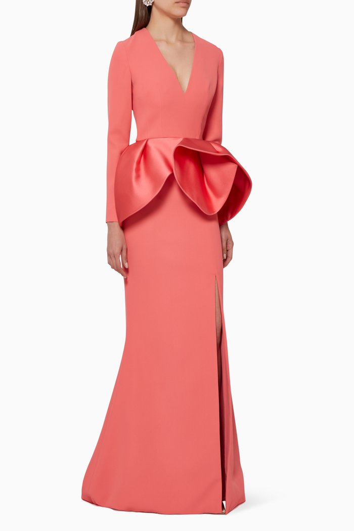 

Peplum Maxi Dress, Orange