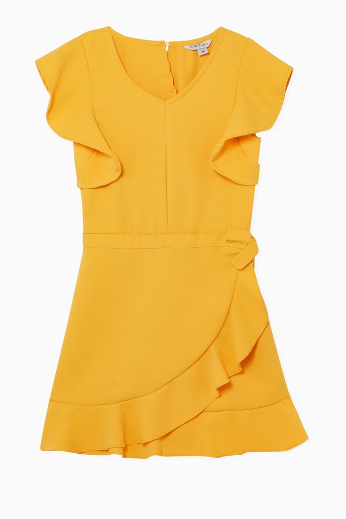 Daisi Wrap Romper, Yellow