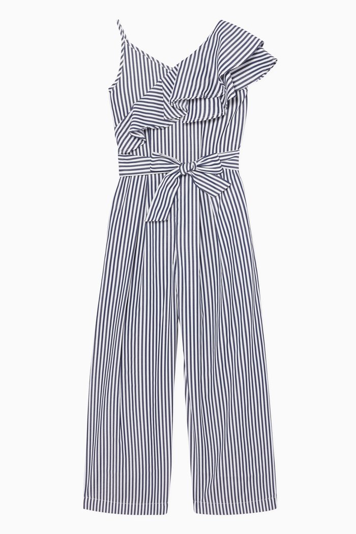 

Asymmetrical Striped Jumpsuit, Blue