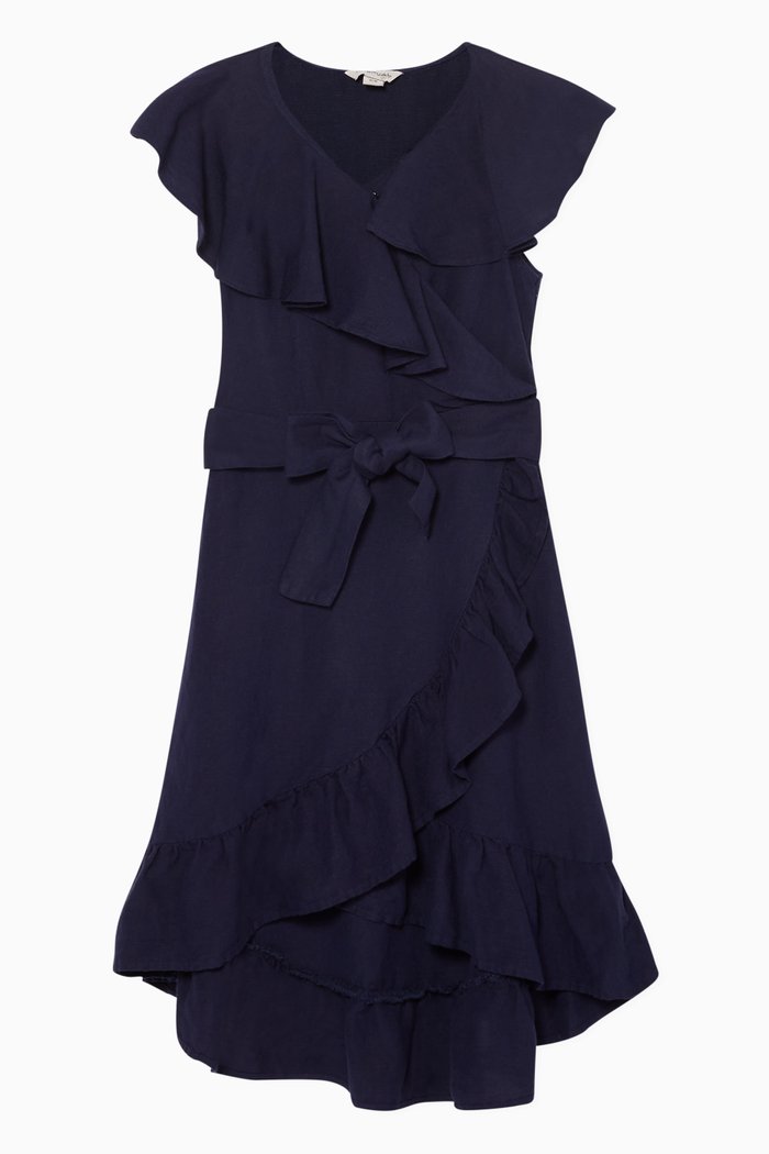 

Asymmetrical Wrap Dress, Blue