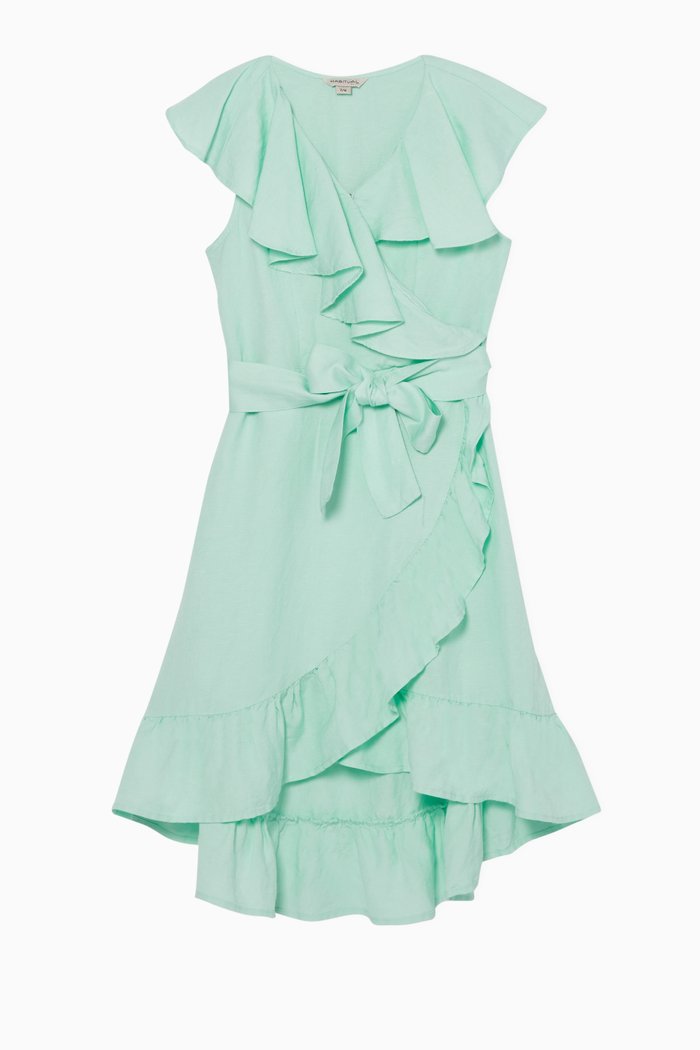 

Asymmetrical Wrap Dress, Blue
