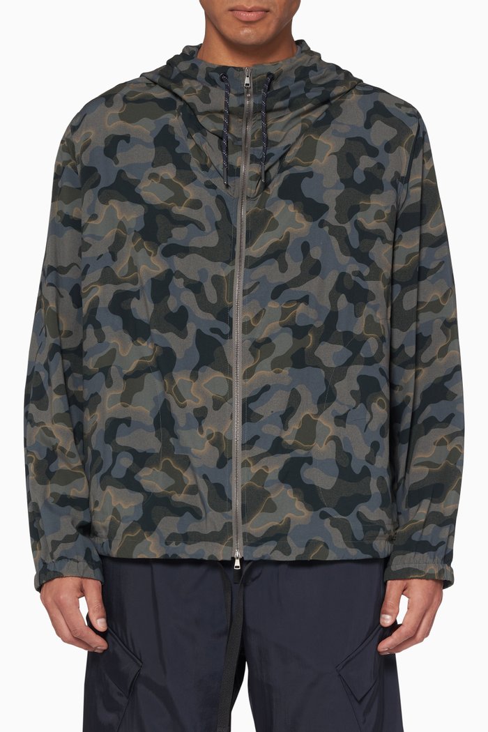 

Al-Tabia Printed Cagoule Jacket, Grey