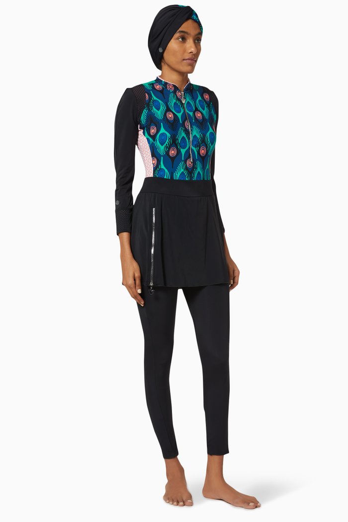 

Bondi Swan Lake Bodysuit in Stretch Nylon, Blue