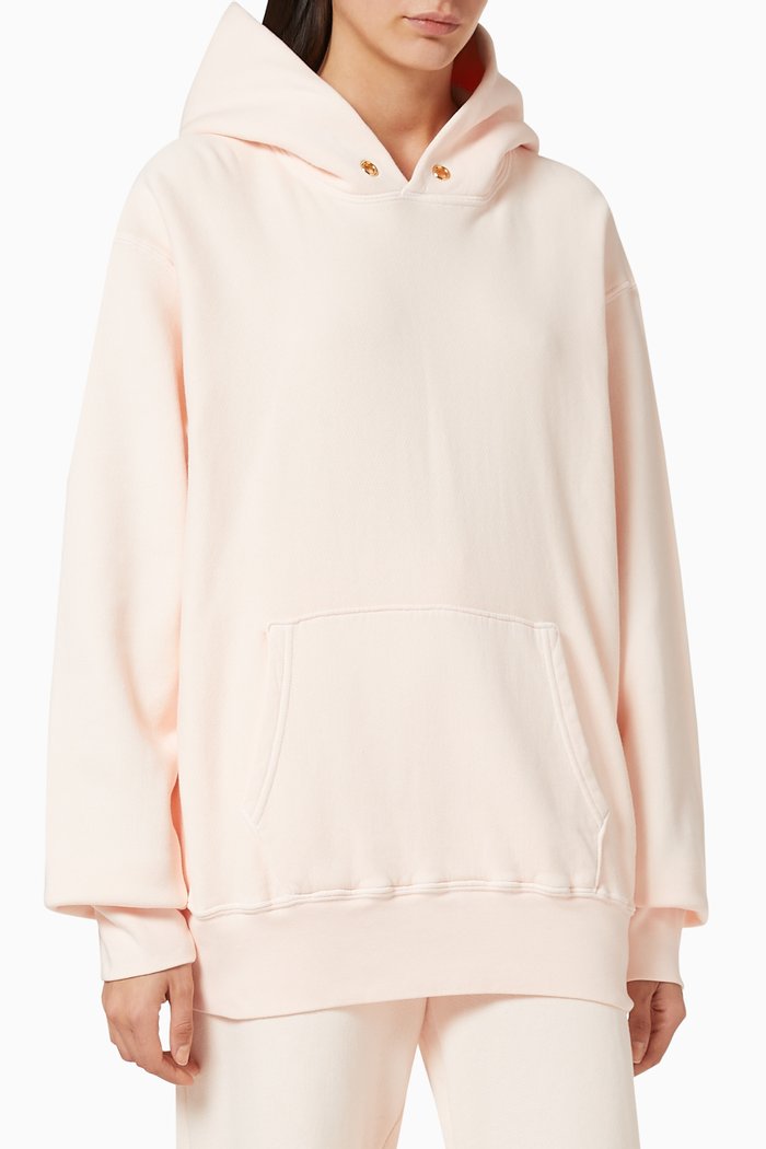 

Cropped Cotton Hoodie Sweatshirt, Pink