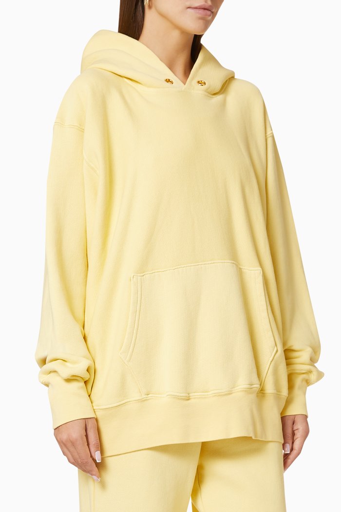 

Cropped Cotton Hoodie Sweatshirt, Yellow