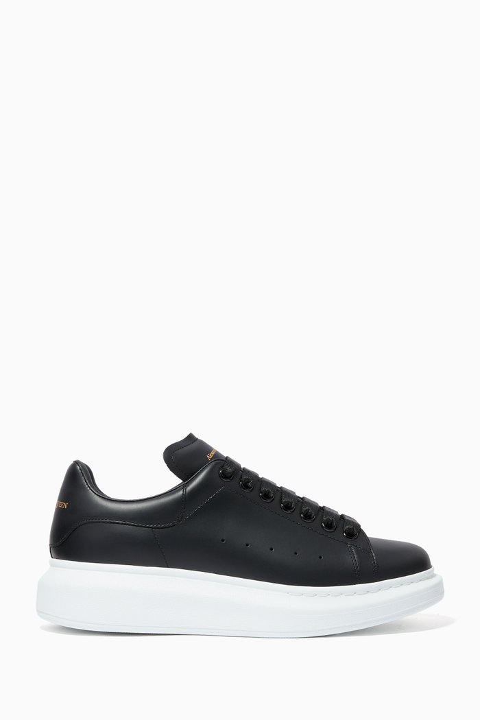 

Oversized Leather Sneakers, Black