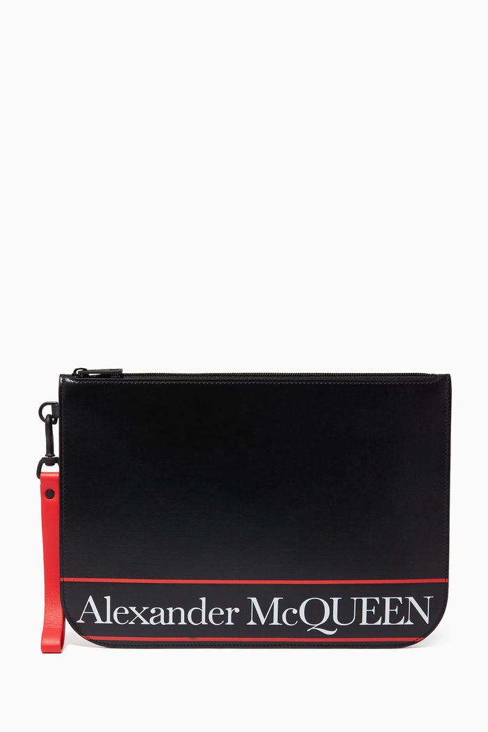 

Logo Print Leather Pouch, Red