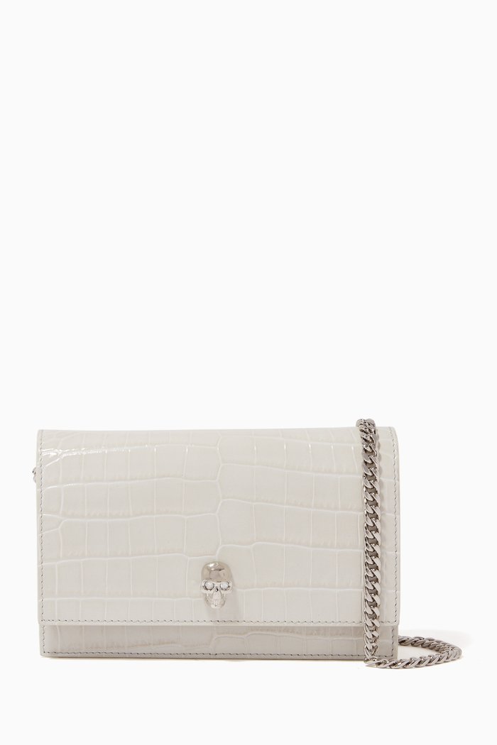 

Small Skull Leather Bag, Neutral