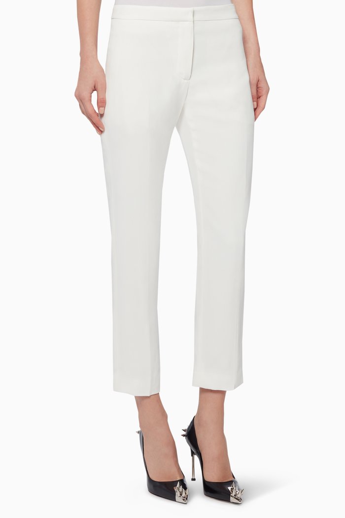

Leaf Crepe Cigarette Pants, White