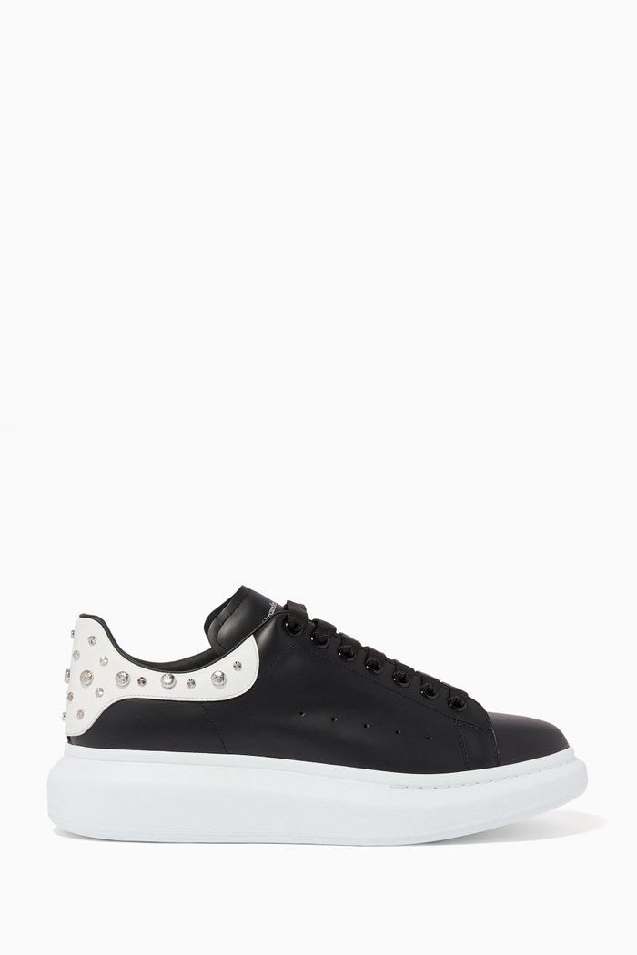

Oversized Leather Sneakers, Black