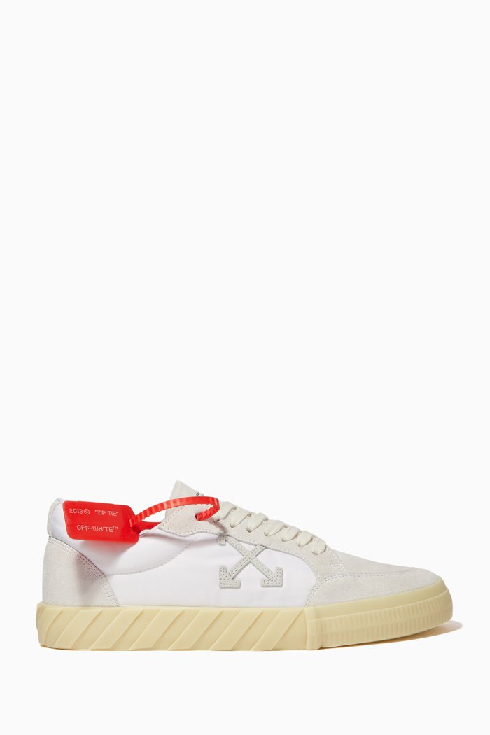 

Vulcanized Suede & Nylon Sneakers, White